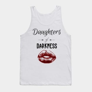 Daughters of Darkness | Red Glow Goth Lips Black Tank Top